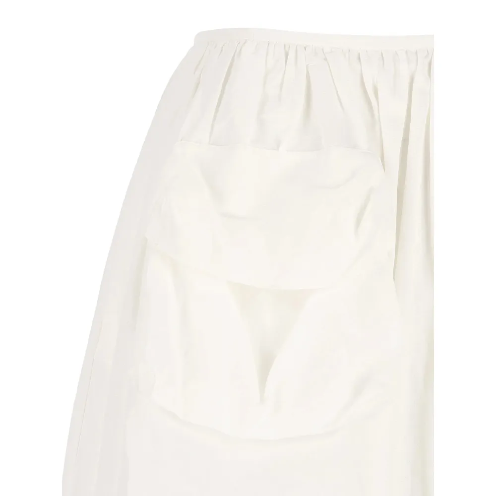 Flap-Pocket Midi Skirt