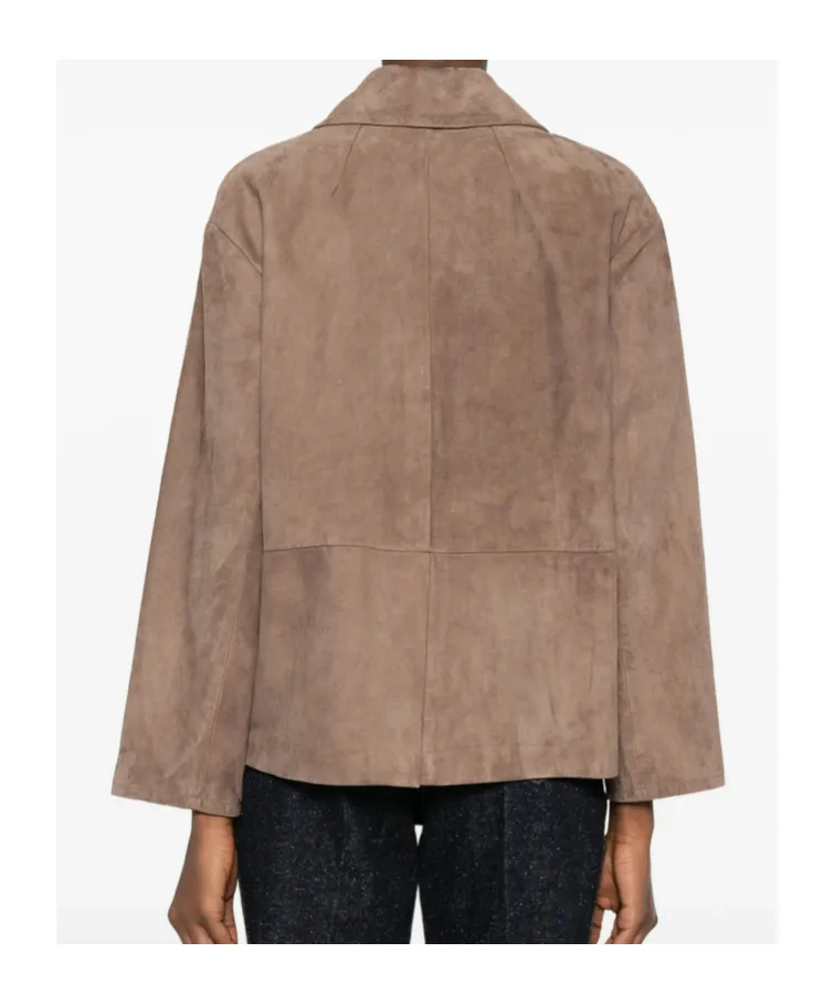 Long-Sleeved Leather Jacket