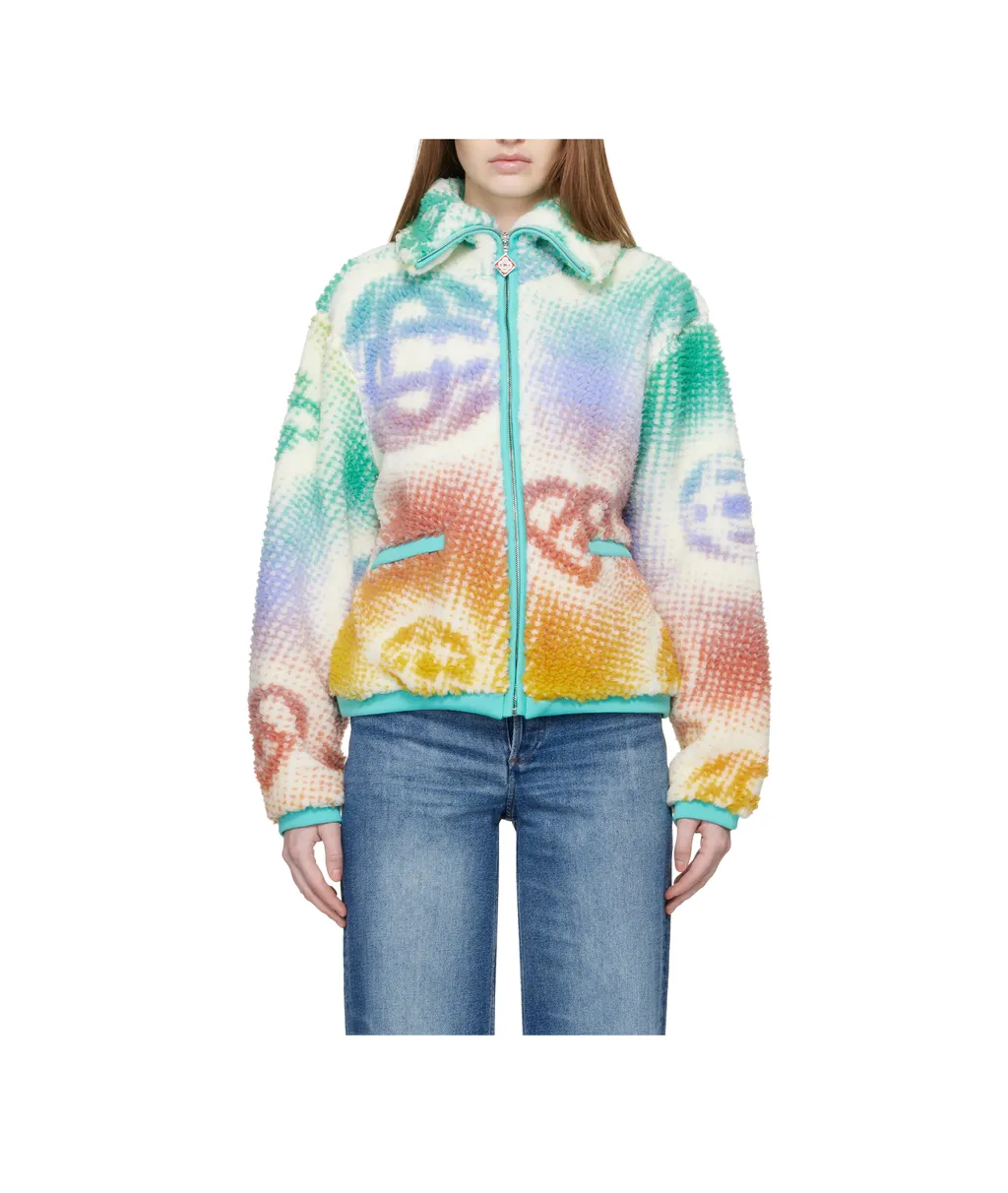 Letter Pattern Fleece Casual Jacket