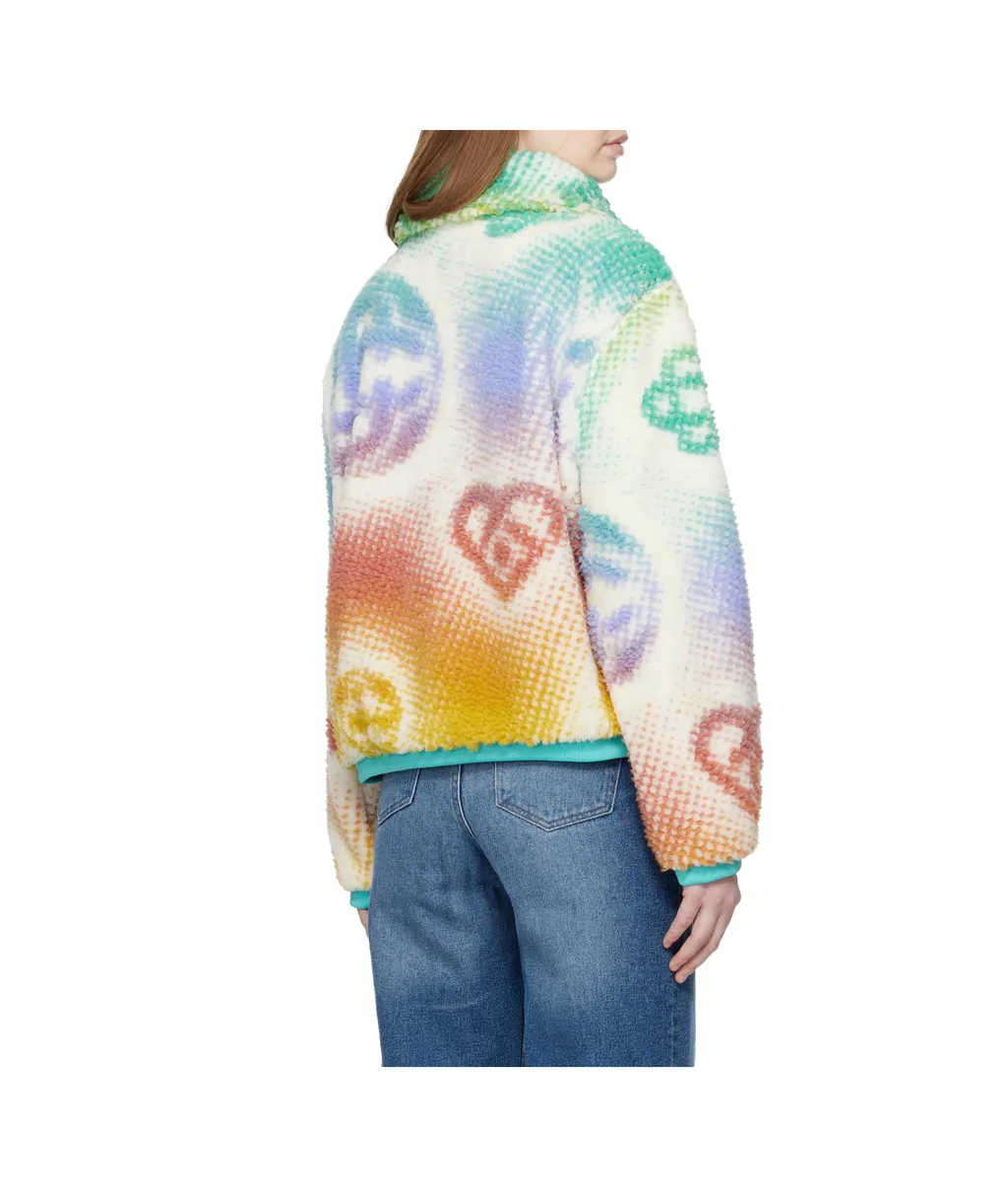 Letter Pattern Fleece Casual Jacket