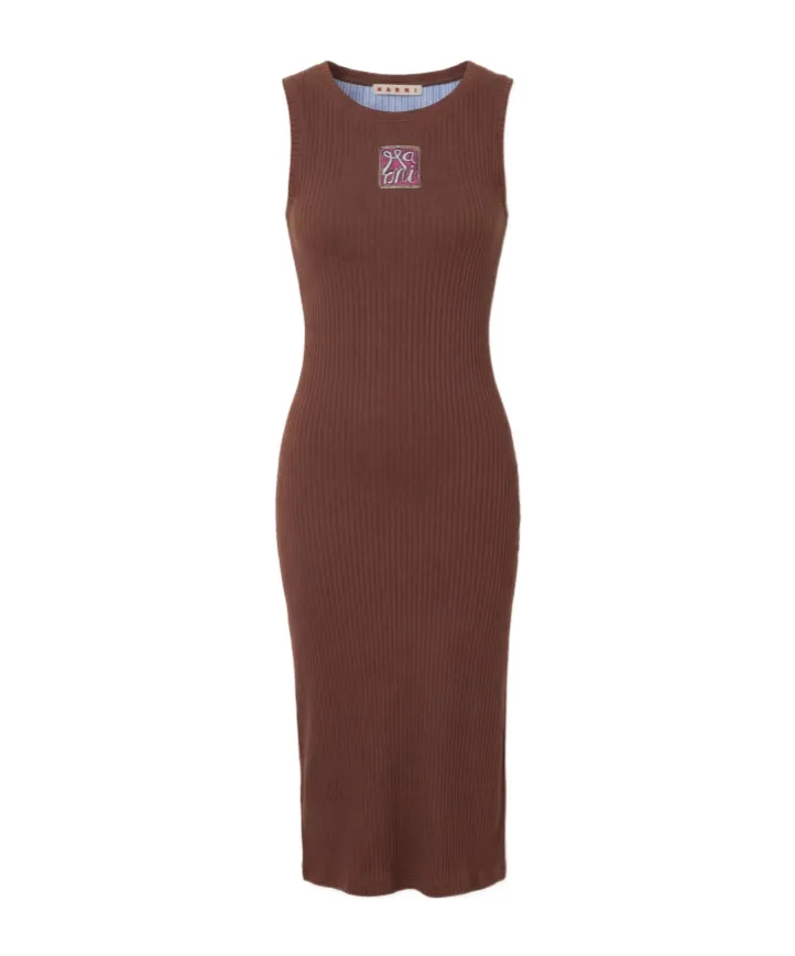 Marni Ribbed Sleeveless Midi Dress