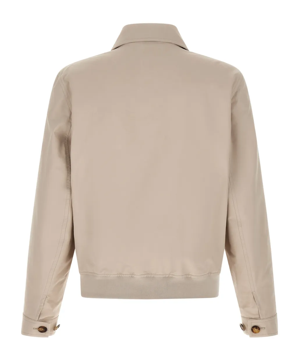 Brunello Cucinelli Buttoned Ribbed Hem Bomber Jacket
