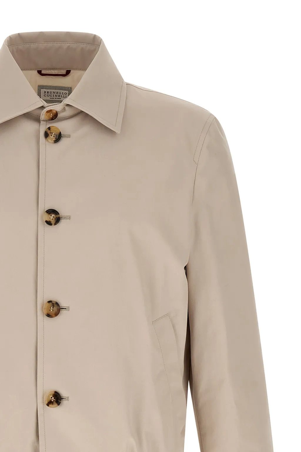 Brunello Cucinelli Buttoned Ribbed Hem Bomber Jacket
