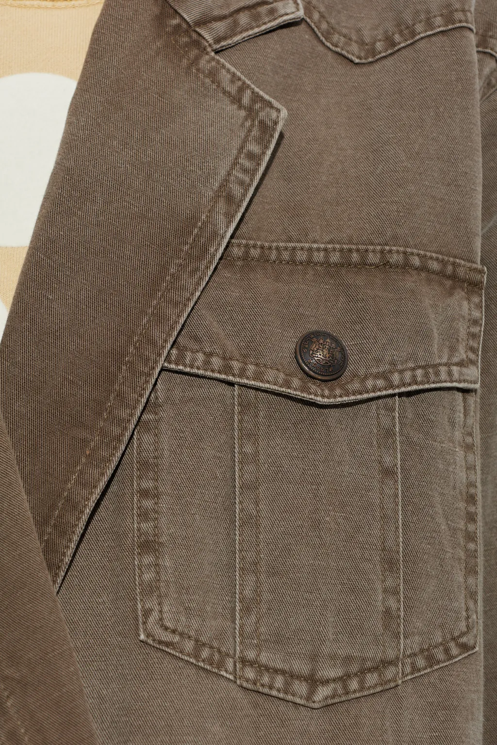 Double-Breasted Long-Sleeved Denim Jacket