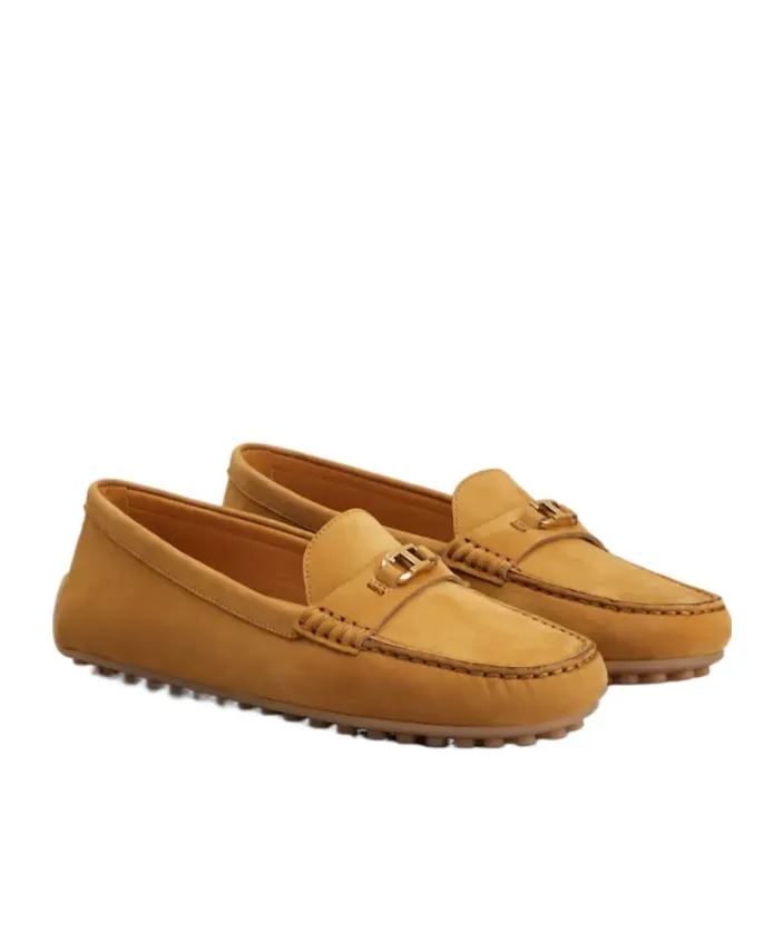 T-Buckle Topstitched Loafers
