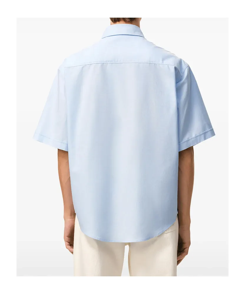 Ami Paris Short-Sleeved Curved Hem Shirt