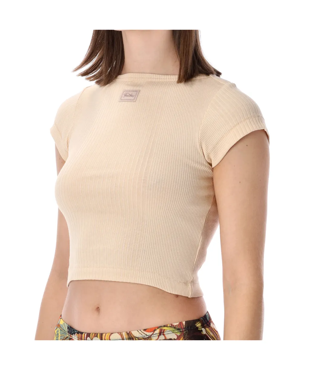 Ribbed Short-Sleeved T-Shirt
