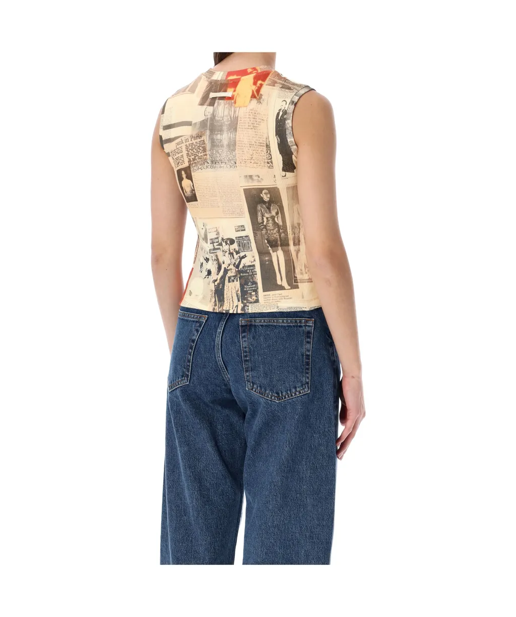 Round Neck Printed Vest