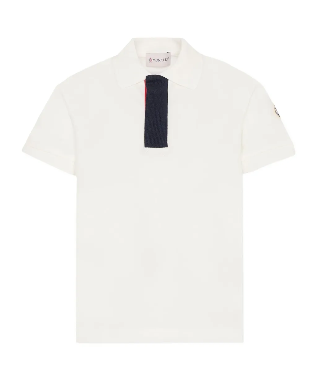 Moncler Enfant Tricolor-Trimmed Piquet Polo Shirt
