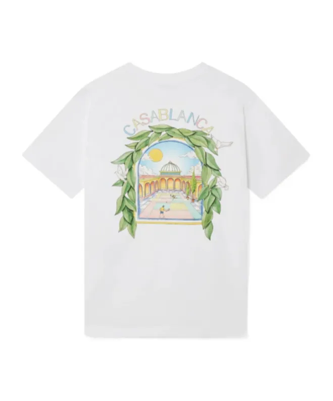 Casablanca- L'arche De Tennis T-Shirt Blanc