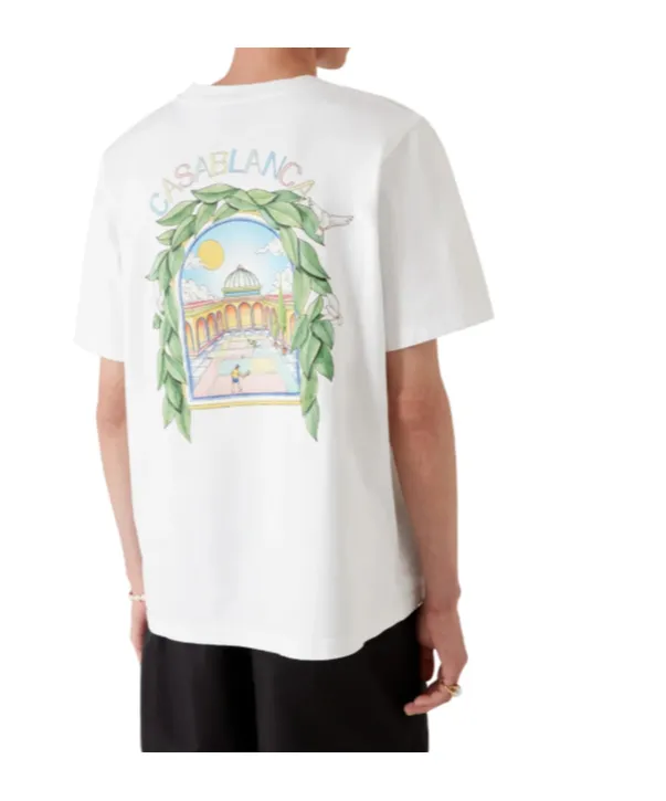 Casablanca- L'arche De Tennis T-Shirt Blanc