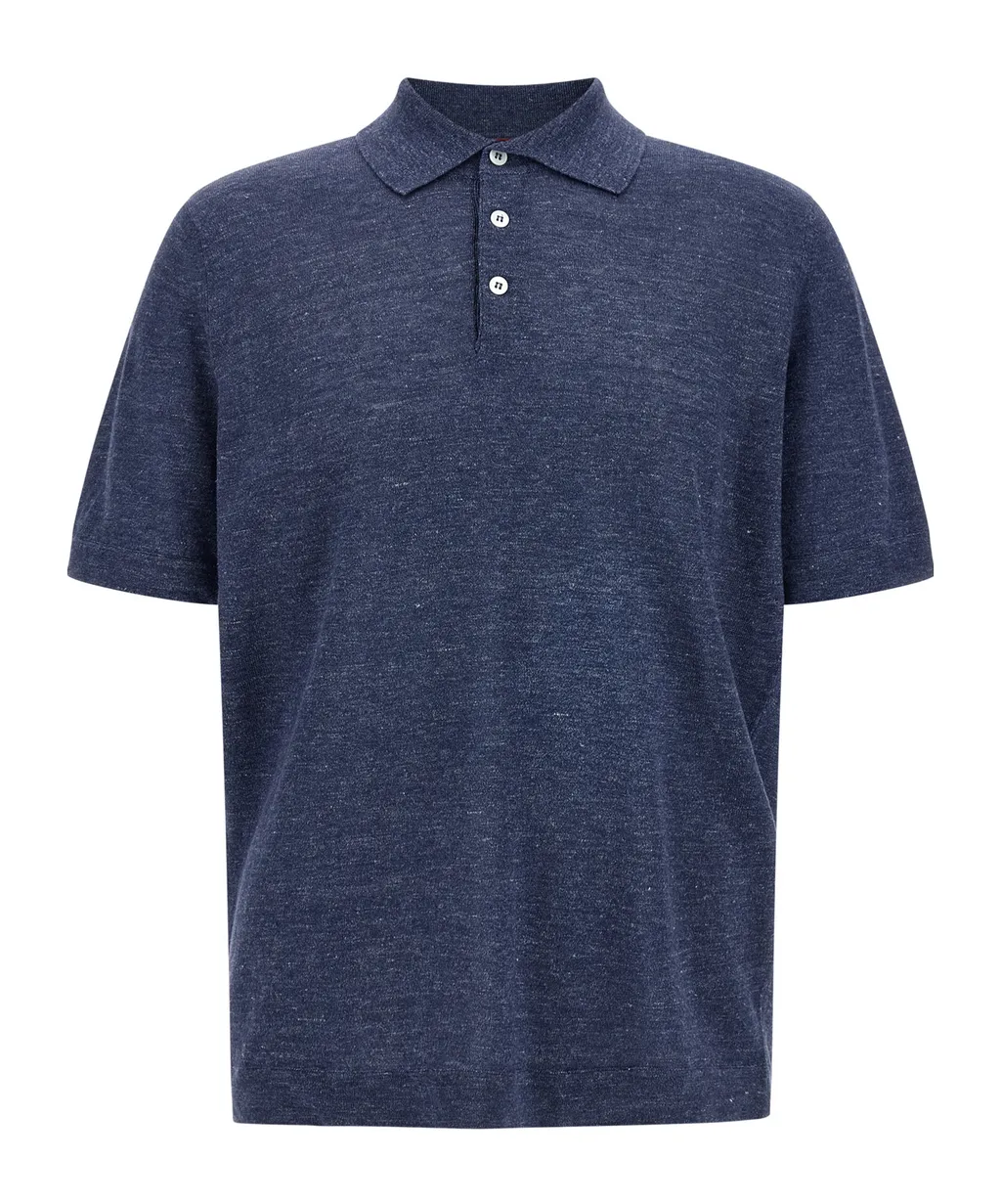 Brunello Cucinelli Short Sleeved Knitted Polo Shirt