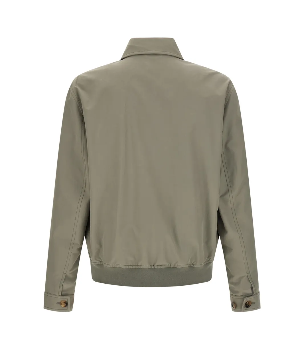 Brunello Cucinelli Buttoned Ribbed Hem Bomber Jacket