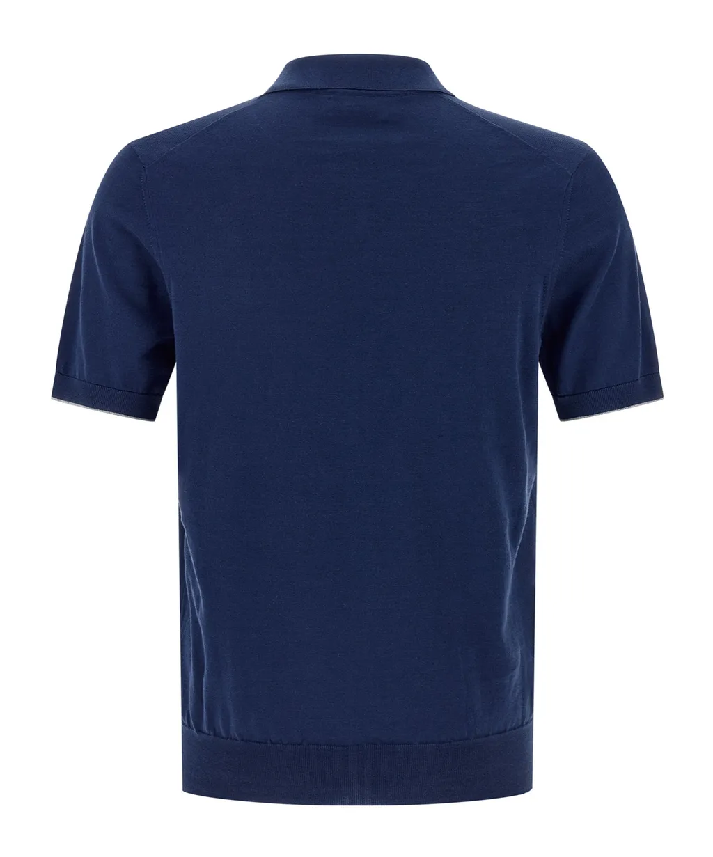 Brunello Cucinelli Short Sleeved Ribbed Polo Shirt