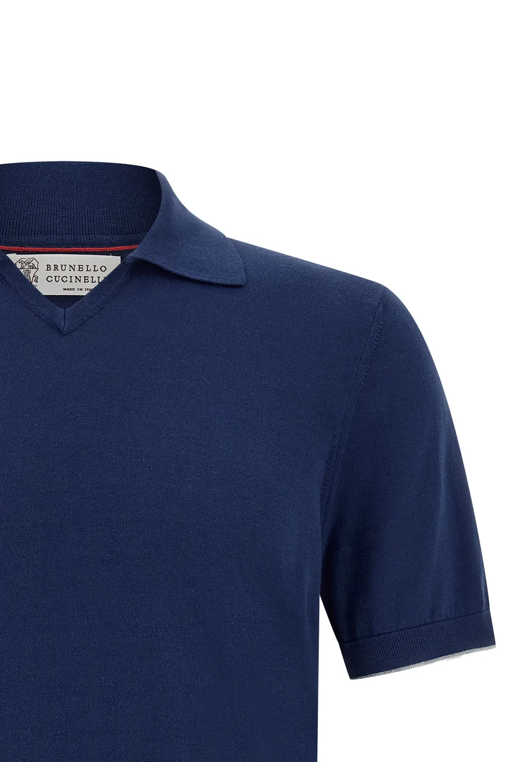 Brunello Cucinelli Short Sleeved Ribbed Polo Shirt