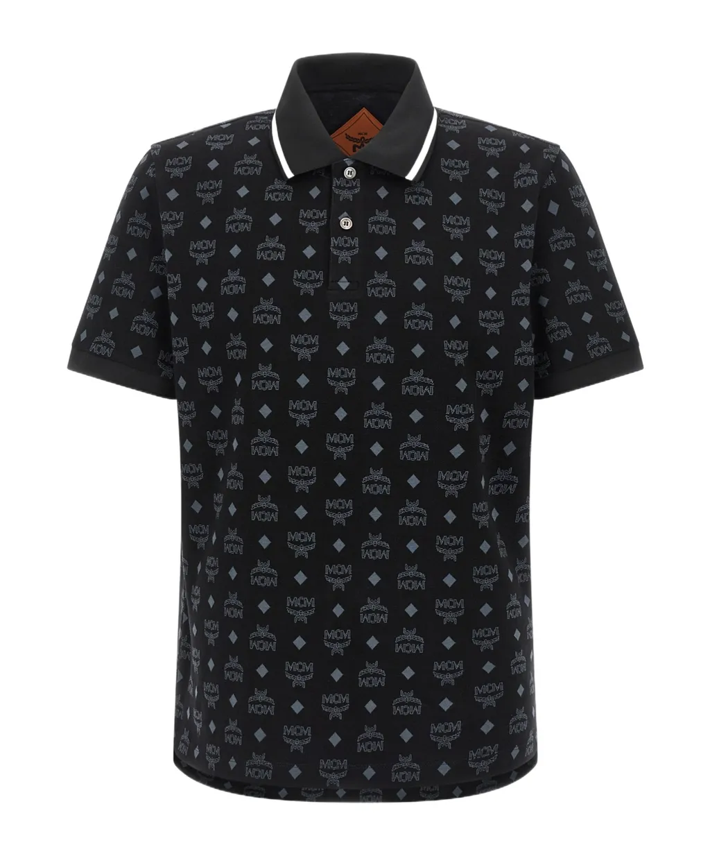 Mcm All-Over Logo Printed Polo Shirt