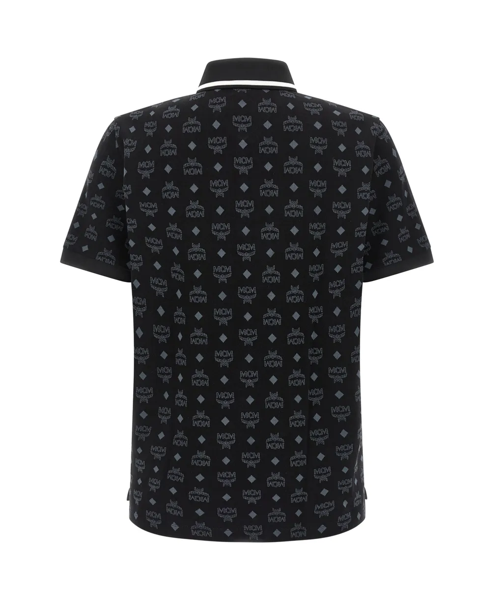 Mcm All-Over Logo Printed Polo Shirt