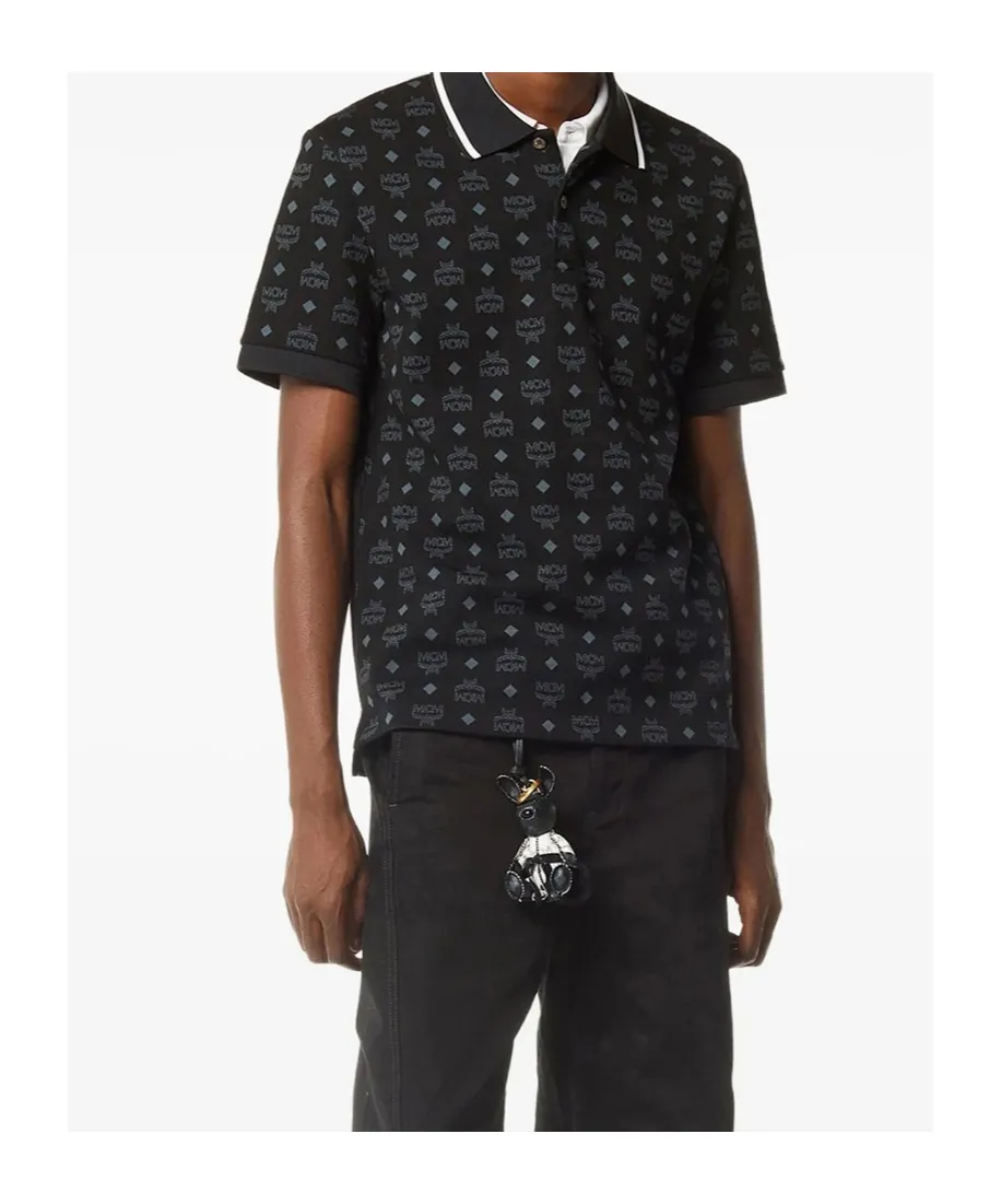 Mcm All-Over Logo Printed Polo Shirt