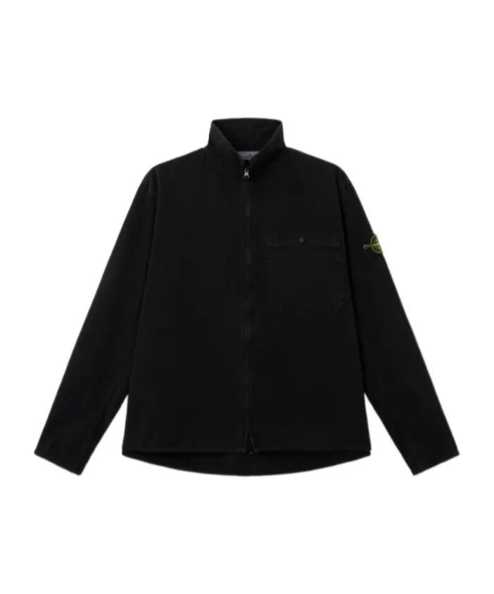 Stone Island Logo Patch Zipped Overshirt