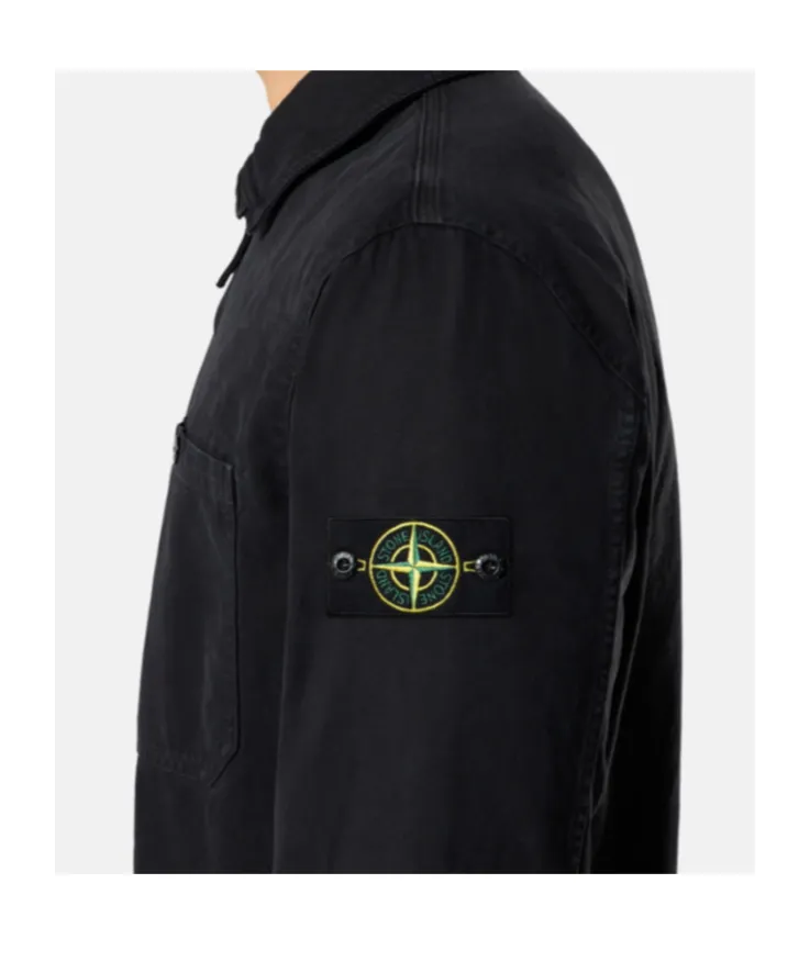 Stone Island Logo Patch Zipped Overshirt