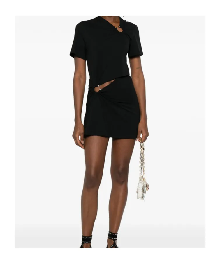 Ring-Detail Mini Dress
