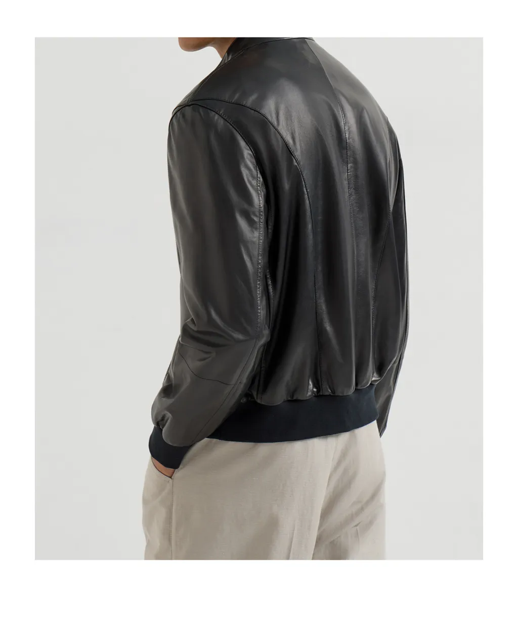 Zip-Fastening Leather Jacket