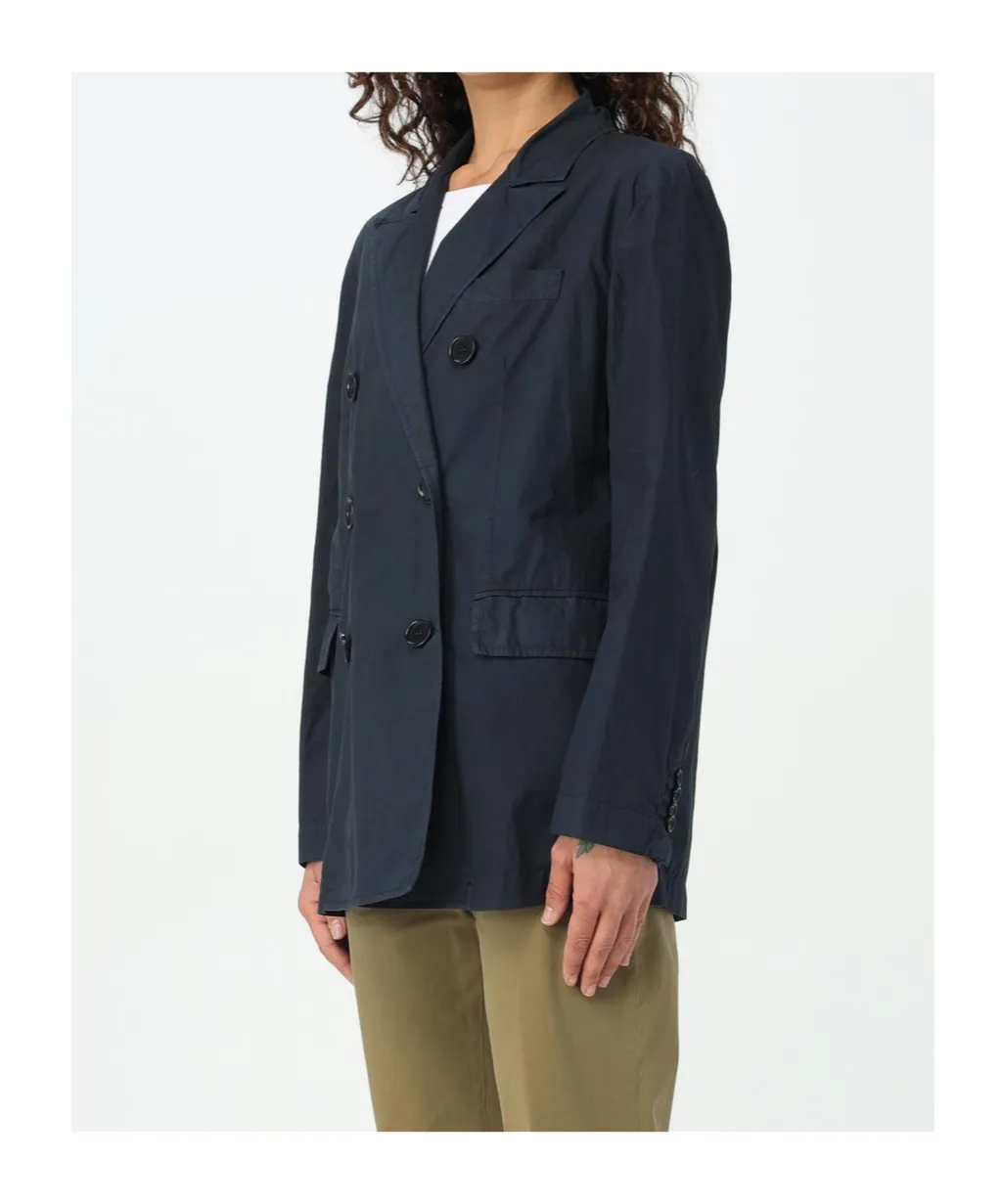 Double-Breasted Cotton Blazer