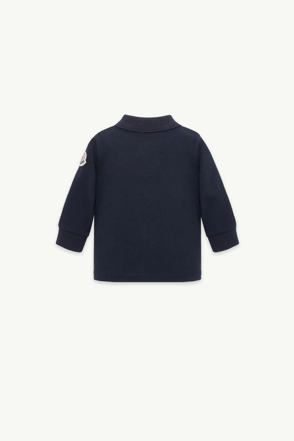 Moncler Enfant Tricolor Piquet Long Sleeved Polo Shirt