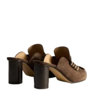 Loafer Mule Sandal In Chocolate Brown
