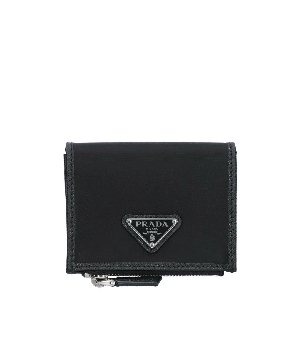 Prada Triangle-Logo Zipped Wallet