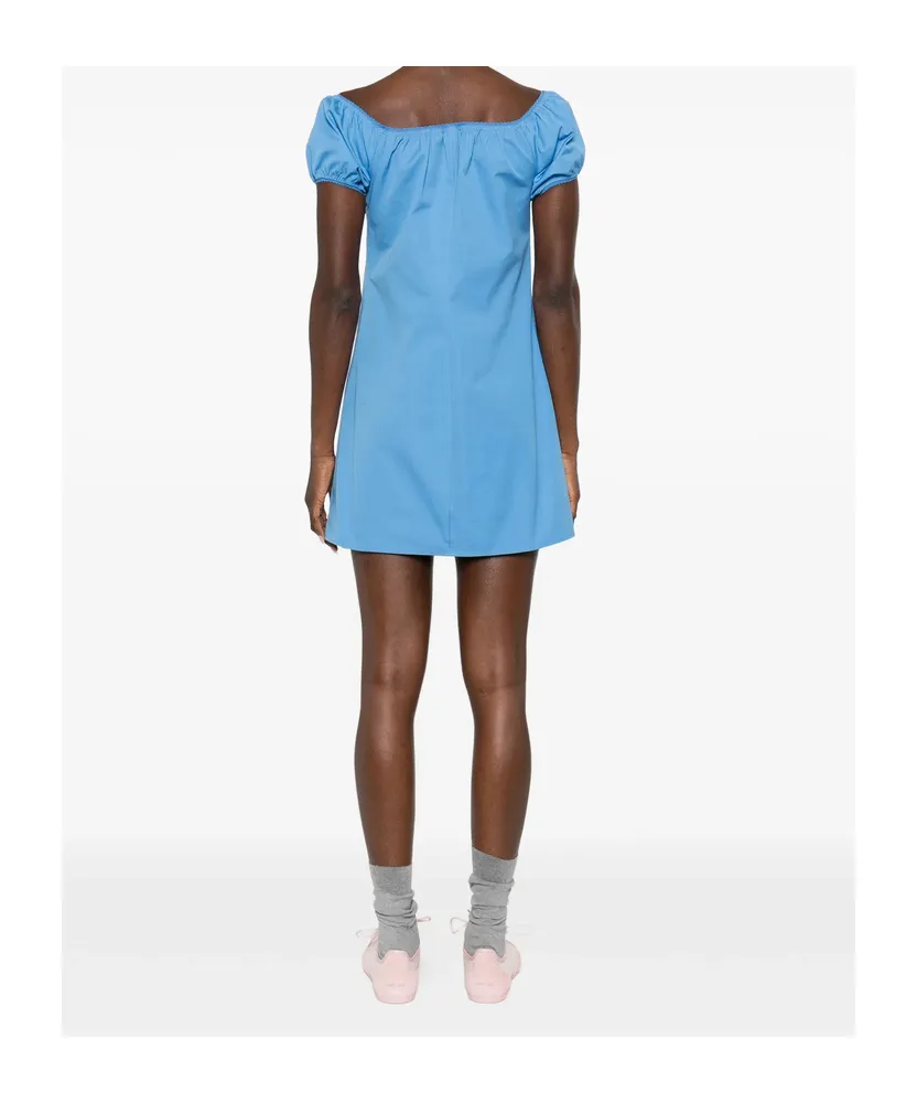 Miu Miu Logo Detailed Mini Dress