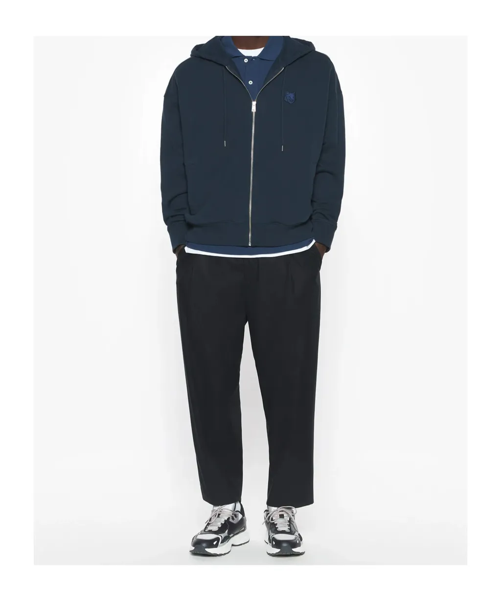 Bold Fox Head Patch Zipped Hoodie