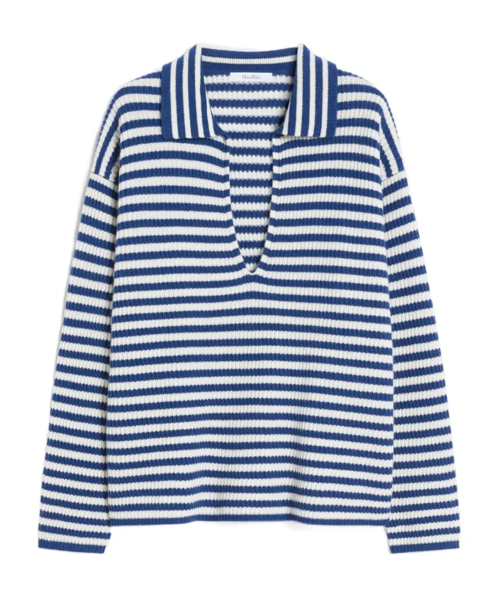 Long-Sleeved Cashmere Knit Polo Shirt