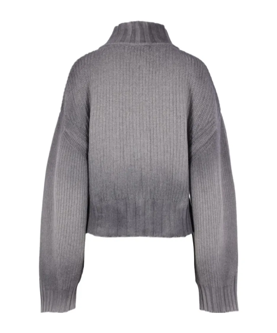 The Attico Zipped High Neck Cardigan