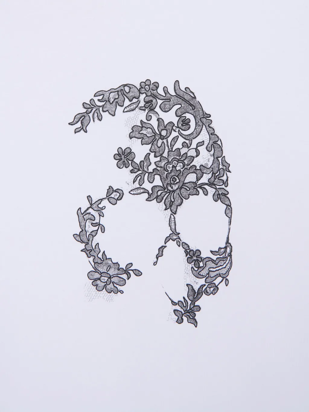 Alexander Mcqueen Lace Skull Crewneck T-Shirt