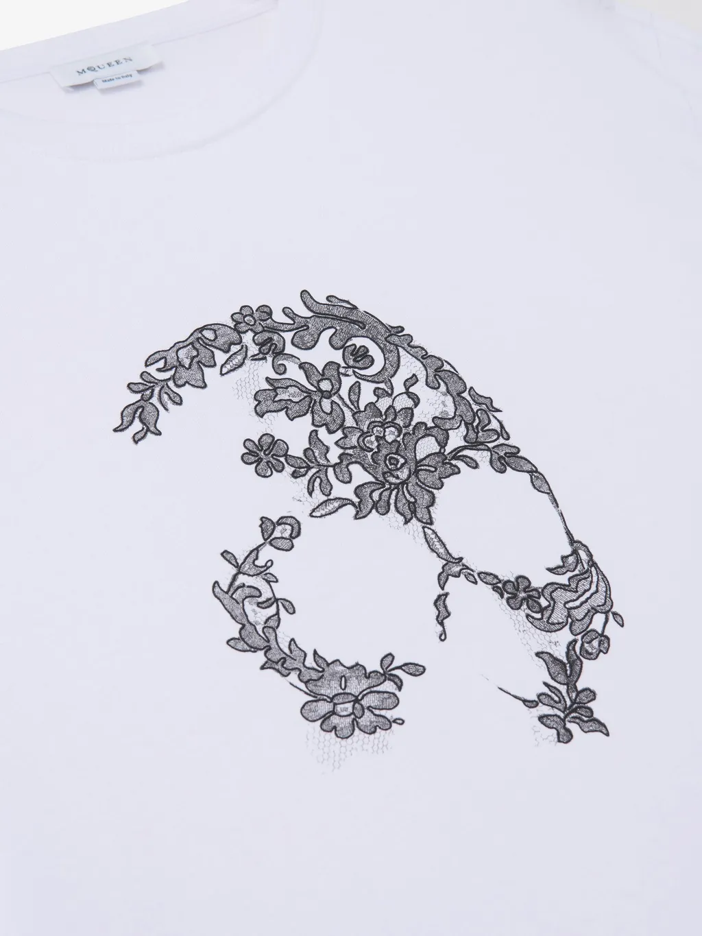 Alexander Mcqueen Lace Skull Crewneck T-Shirt