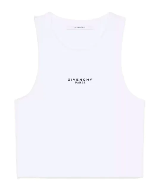 Givenchy Paris Logo Printed Cropped Tank Top