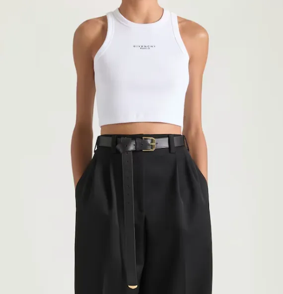 Givenchy Paris Logo Printed Cropped Tank Top