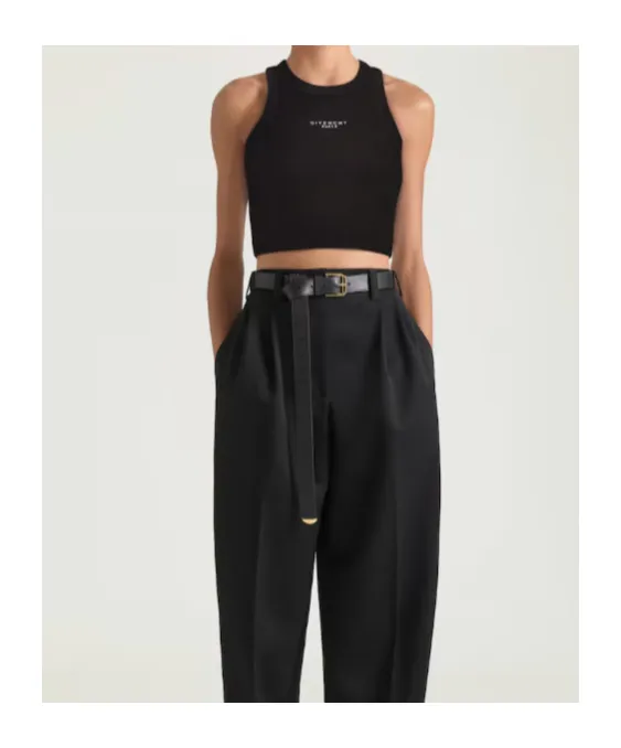 Givenchy Paris Logo Printed Cropped Tank Top