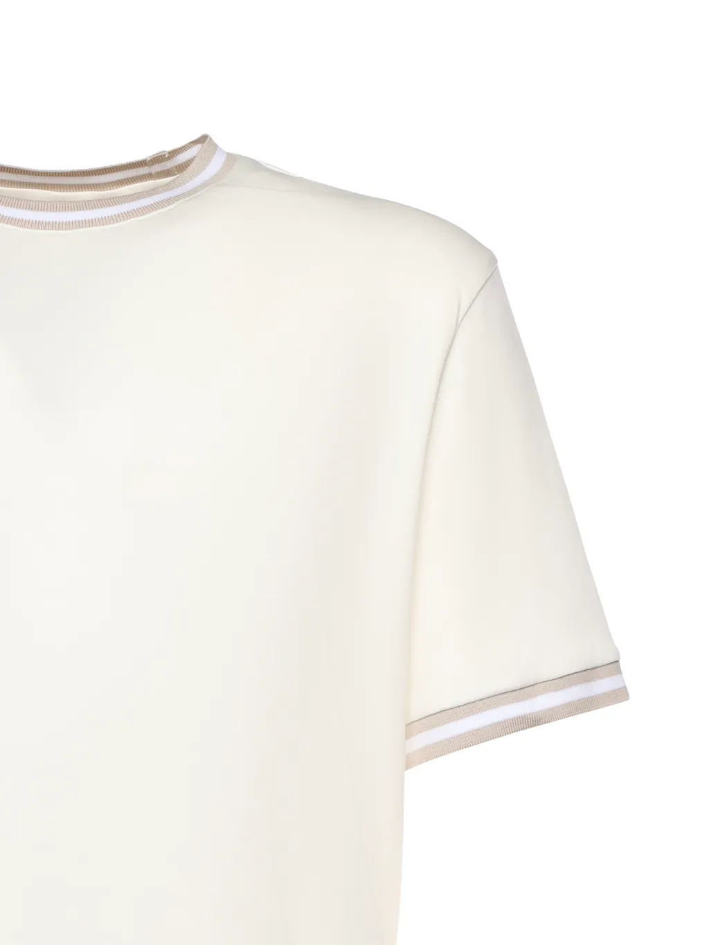 Eleventy Stripe Trim Crew Neck T-Shirt