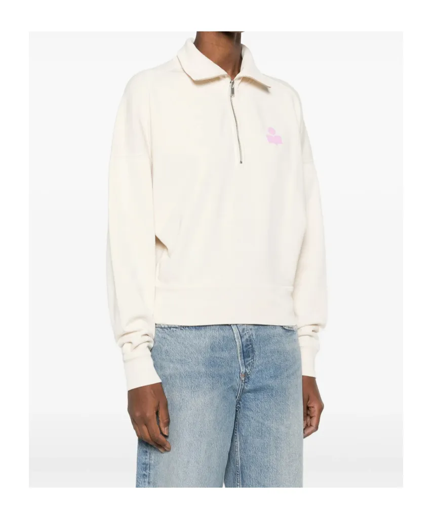 Isabel Marant ÉToile Half Zip Logo Sweater