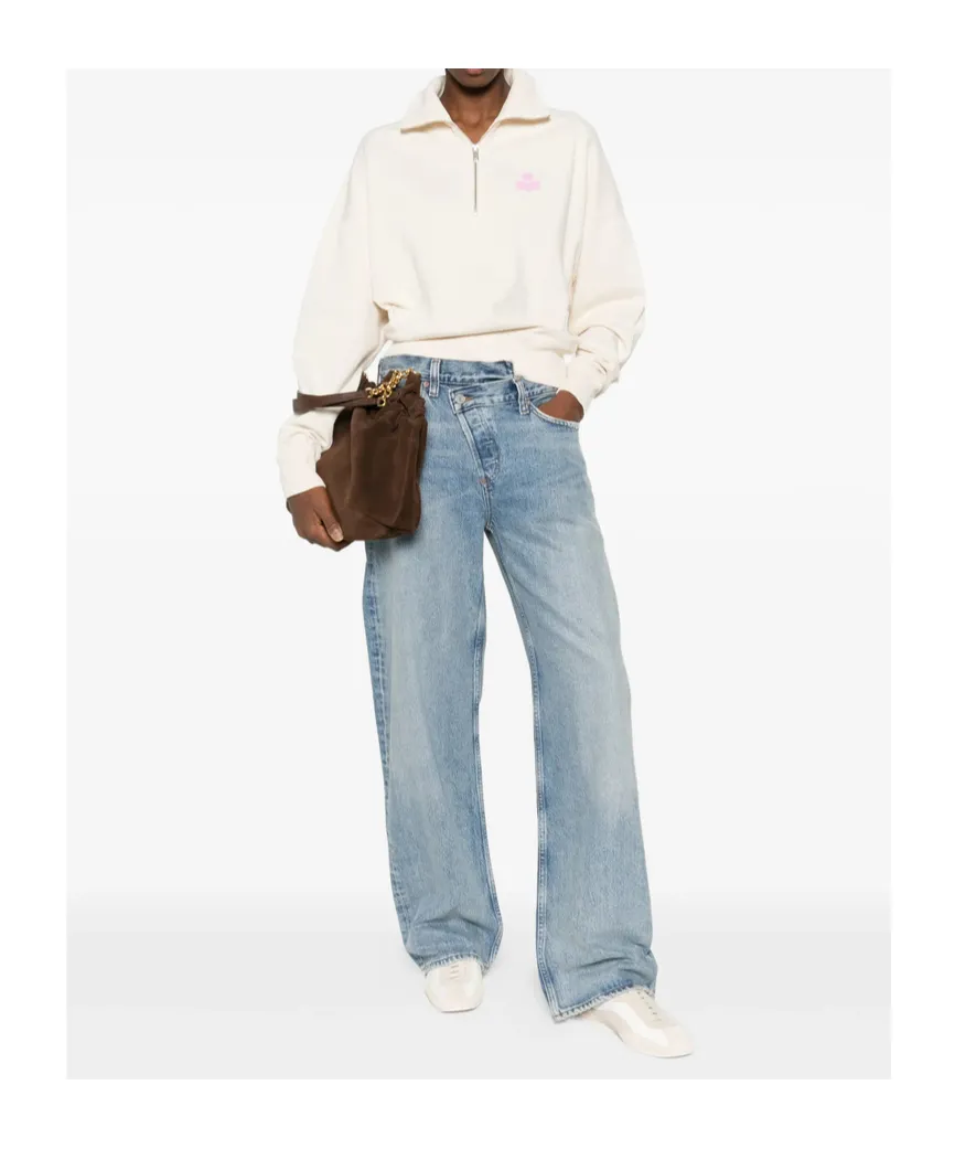 Isabel Marant ÉToile Half Zip Logo Sweater