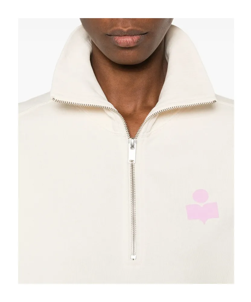 Isabel Marant ÉToile Half Zip Logo Sweater