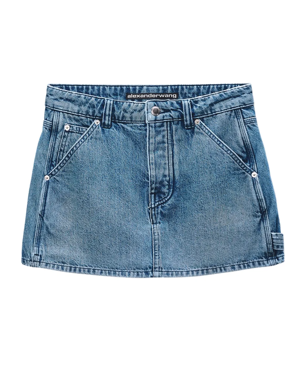 Alexander Wang Denim Carpenter Mini Skort