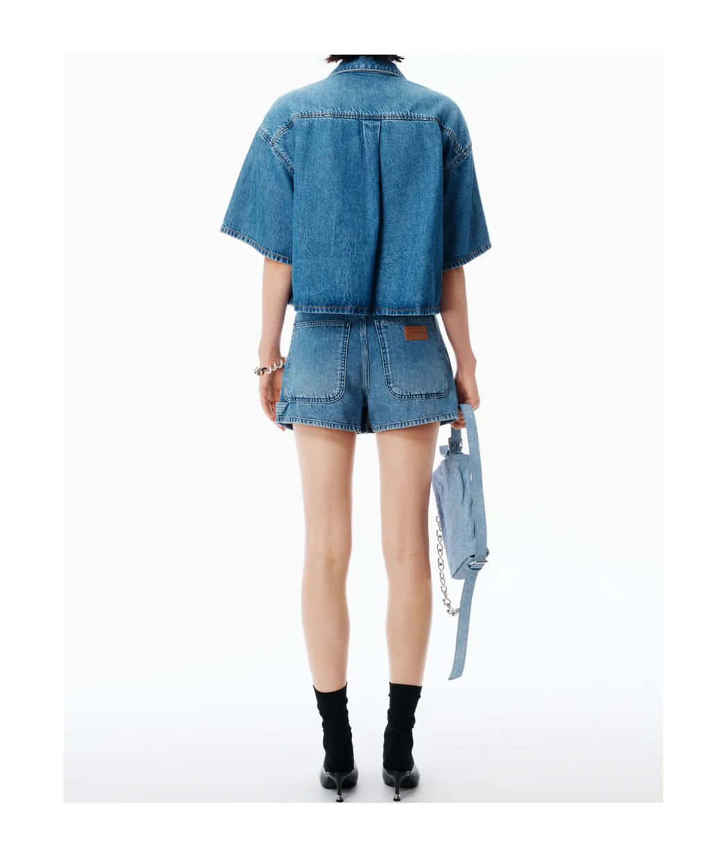 Alexander Wang Denim Carpenter Mini Skort