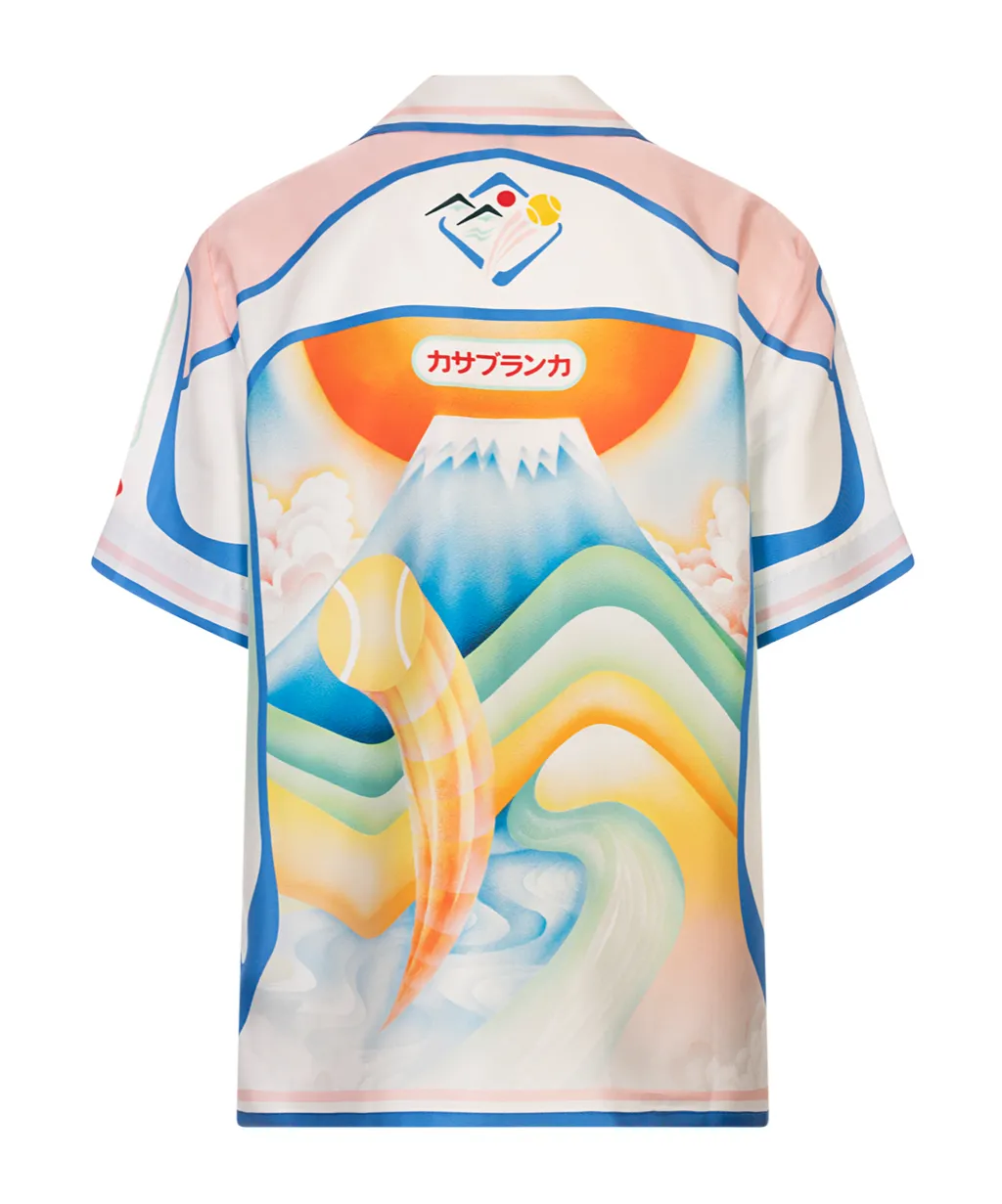 Casablanca Fuji Dream Short Sleeved Satin Shirt