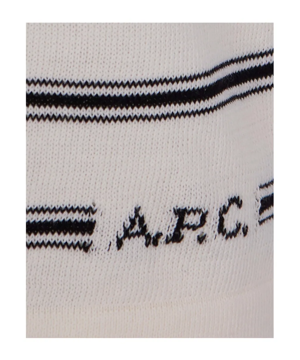 A.P.C. Short Sleeve Striped Knitted Polo Shirt