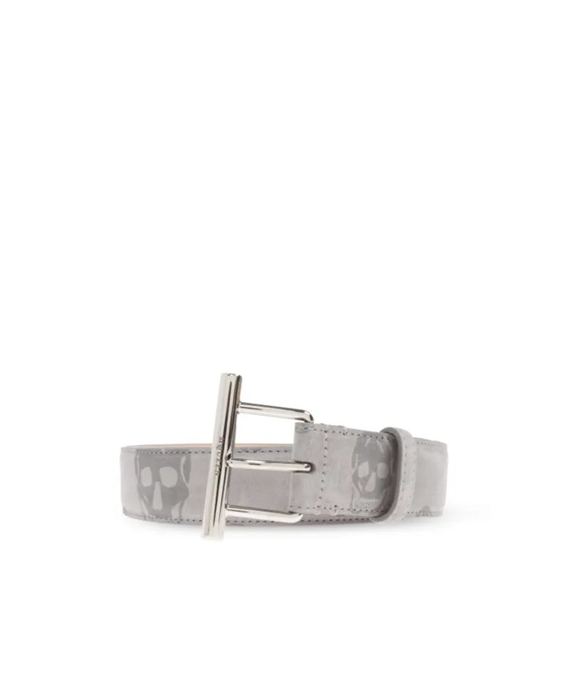 Alexander Mcqueen Skull Jacquard Buckle Belt