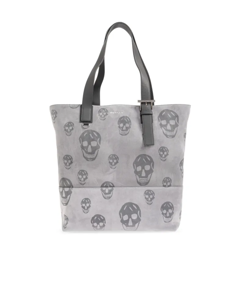 Alexander Mcqueen T-Bar Skull Printed Tote Bag
