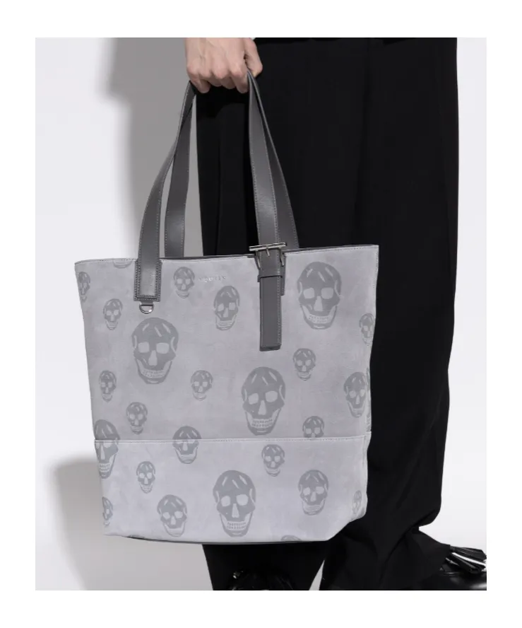 Alexander Mcqueen T-Bar Skull Printed Tote Bag